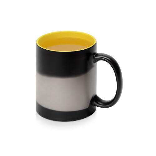 Кружка-хамелеон Surprise матовая, черный/желтый (Р)