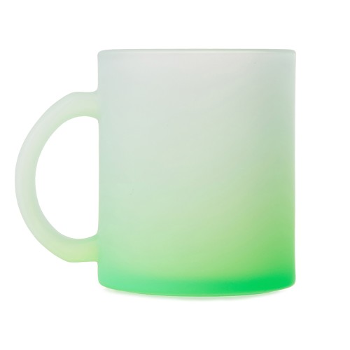 Стеклянная матовая кружка "Омбре" с градиентом для сублимации, зеленое яблоко