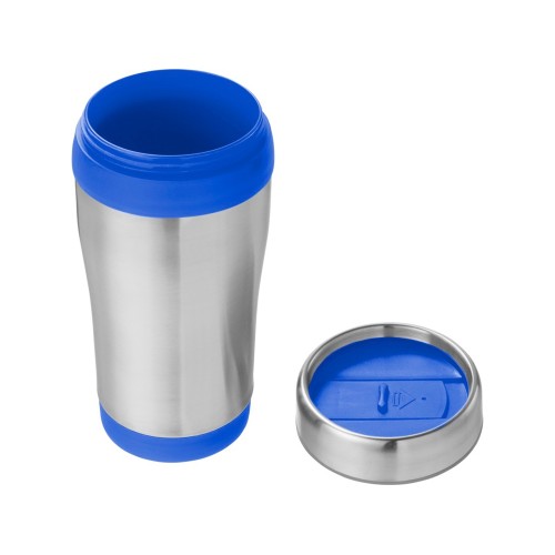 Термостакан «Bezel», серебристый/синий