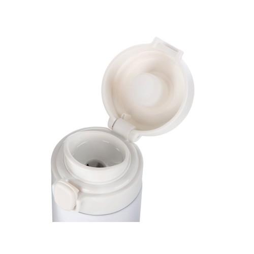 Вакуумная термокружка Waterline c кнопкой «Guard», 400 мл, тубус, белый (Р)