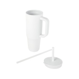 Brady термостакан с силиконовой трубочкой, 900 мл, сертифицированный согласно RCS- Белый