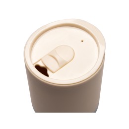 Термокружка LINDE с двойными стенками из переработанного полипропилена, бежевый
