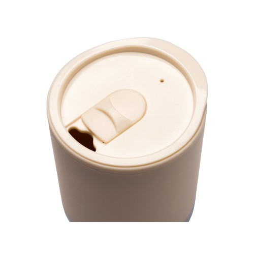 Термокружка LINDE с двойными стенками из переработанного полипропилена, бежевый