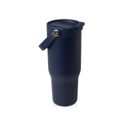 Термостакан Bronx объемом 900 мл из меди и переработанной нержавеющей стали, сертифицированной по стандарту RCS, с вакуумной изоляцией и крышкой с двойной функцией - Темно - синий