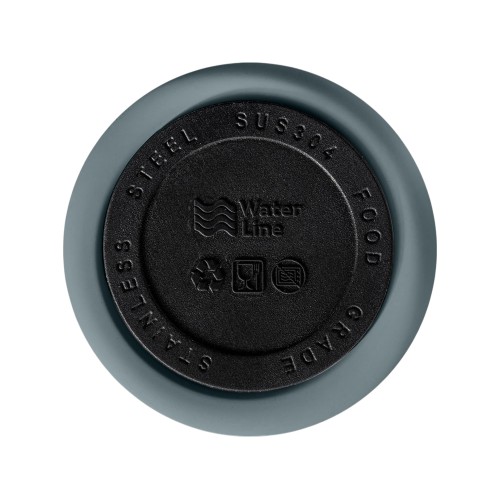 Вакуумная термокружка Waterline c кнопкой «Guard», 400 мл, тубус, антрацит