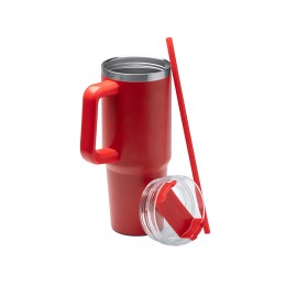Термокружка «Крэнстон» с двойными стенками из переработанной нержавеющей стали, красный