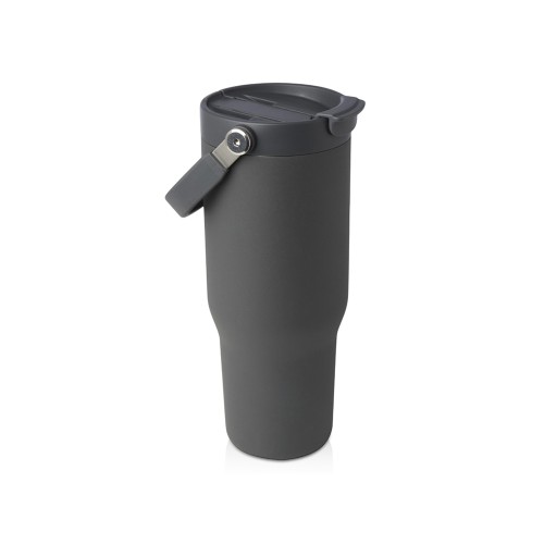 Термостакан Bronx объемом 900 мл из меди и переработанной нержавеющей стали, сертифицированной по стандарту RCS, с вакуумной изоляцией и крышкой с двойной функцией - Серый