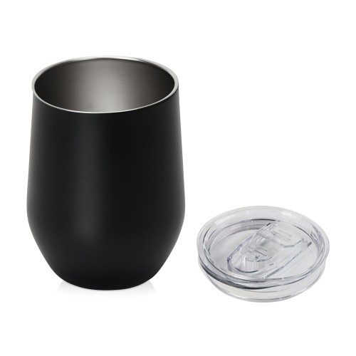 Вакуумная термокружка "Sense", непротекаемая крышка, крафтовая упаковка, черный