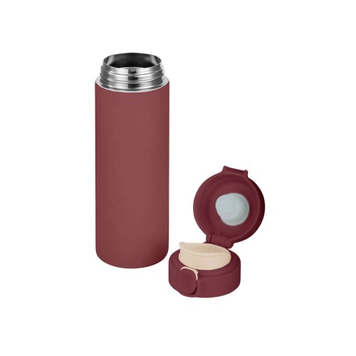 Вакуумная термокружка Waterline c кнопкой «Guard», 400 мл, тубус, бургунди