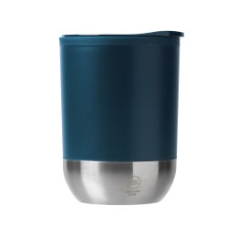Термокружка LINDE с двойными стенками из переработанного полипропилена, синий нэйви