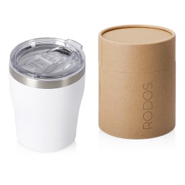 Вакуумная термокружка c керамическим покрытием "Rodos", непротекаемая крышка, 350 мл, белый