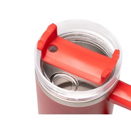 Термокружка «Крэнстон» с двойными стенками из переработанной нержавеющей стали, красный