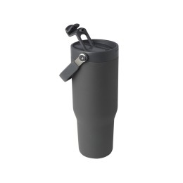 Термостакан Bronx объемом 900 мл из меди и переработанной нержавеющей стали, сертифицированной по стандарту RCS, с вакуумной изоляцией и крышкой с двойной функцией - Серый