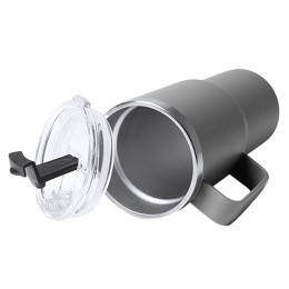 Термокружка «Кенчер» с двойными стенками из нержавеющей стали 304 и полипропилена, серый