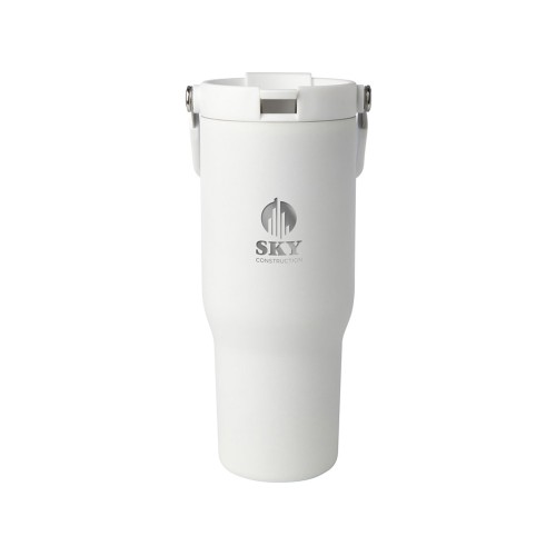 Термостакан Bronx объемом 900 мл из меди и переработанной нержавеющей стали, сертифицированной по стандарту RCS, с вакуумной изоляцией и крышкой с двойной функцией - Белый