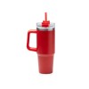 Термокружка «Крэнстон» с двойными стенками из переработанной нержавеющей стали, красный