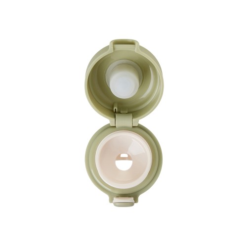 Вакуумная термокружка Waterline c кнопкой «Guard», 400 мл, тубус, оливковый