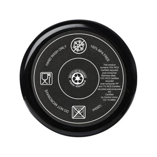 Melbourne кружка 1200 мл, сертифицированная согласно RCS, с соломинкой - сплошной черный