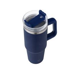 Термокружка «Крэнстон» с двойными стенками из переработанной нержавеющей стали, синий нейви