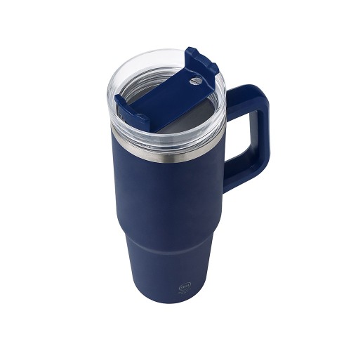 Термокружка «Крэнстон» с двойными стенками из переработанной нержавеющей стали, синий нейви