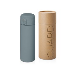 Вакуумная термокружка Waterline c кнопкой «Guard», 400 мл, тубус, антрацит