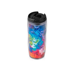 Термокружка «Mony» 400мл, под цифровую печать, прозрачный/черный