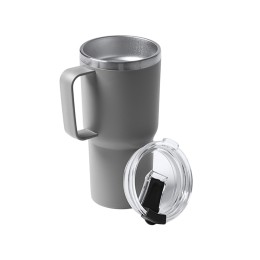 Термокружка «Кенчер» с двойными стенками из нержавеющей стали 304 и полипропилена, серый