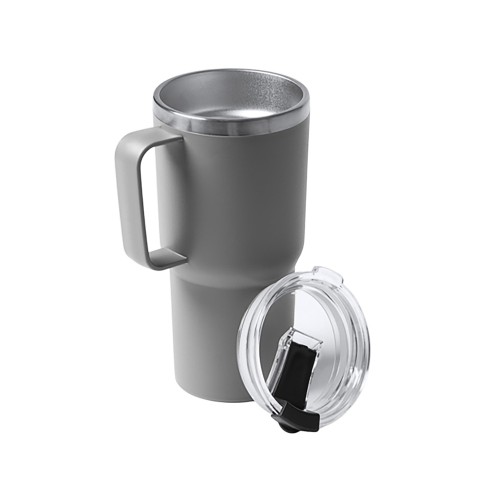 Термокружка «Кенчер» с двойными стенками из нержавеющей стали 304 и полипропилена, серый