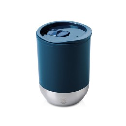 Термокружка LINDE с двойными стенками из переработанного полипропилена, синий нэйви