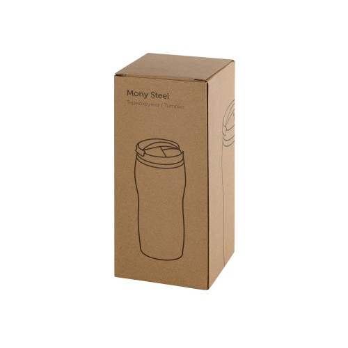 Термокружка "Mony Steel" 350 мл, soft touch, бирюзовый 320C (P)