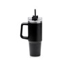 Термокружка «Крэнстон» с двойными стенками из переработанной нержавеющей стали, черный
