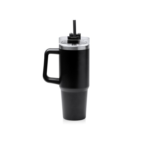 Термокружка «Крэнстон» с двойными стенками из переработанной нержавеющей стали, черный