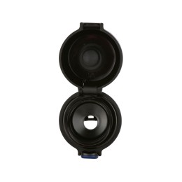 Вакуумная термокружка Waterline c кнопкой «Guard», 400 мл, тубус, темно-синий