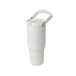 Термостакан Bronx объемом 900 мл из меди и переработанной нержавеющей стали, сертифицированной по стандарту RCS, с вакуумной изоляцией и крышкой с двойной функцией - Белый