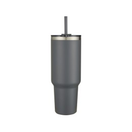 Sydney медная кружка с двойными стенками, сертифицированная согласно RCS, с вакуумной изоляцией и соломинкой, 1200 мл - Серый