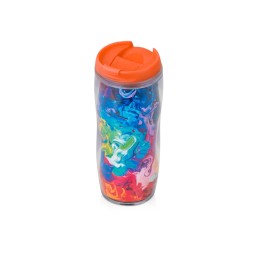 Термокружка «Mony» 400мл, под цифровую печать, прозрачный/оранжевый