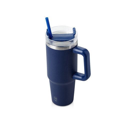 Термокружка «Крэнстон» с двойными стенками из переработанной нержавеющей стали, синий нейви