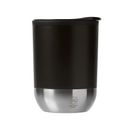 Термокружка LINDE с двойными стенками из переработанного полипропилена, черный