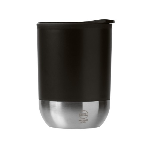 Термокружка LINDE с двойными стенками из переработанного полипропилена, черный