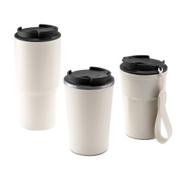 Термокружка KEURY из нержавеющей стали с двойными стенками и ручкой с керамической слоем, белый