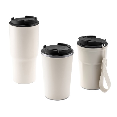 Термокружка KEURY из нержавеющей стали с двойными стенками и ручкой с керамической слоем, белый