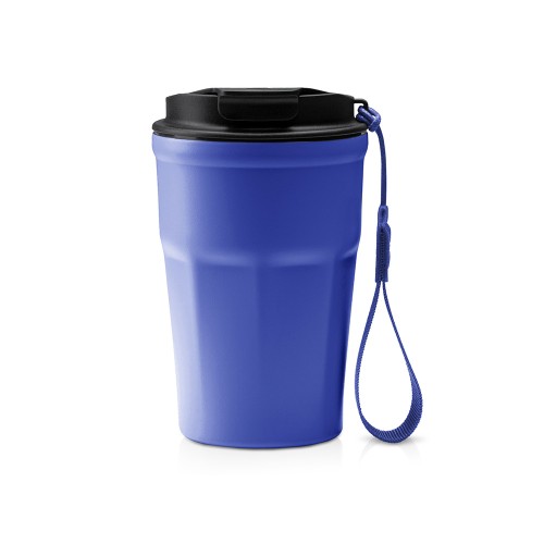 Термокружка KEURY из нержавеющей стали с двойными стенками и ручкой с керамической слоем, синий