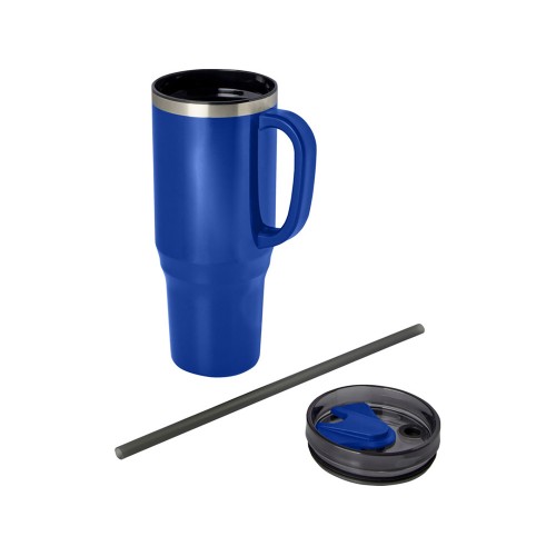 Melbourne кружка 1200 мл, сертифицированная согласно RCS, с соломинкой - Ярко- синий