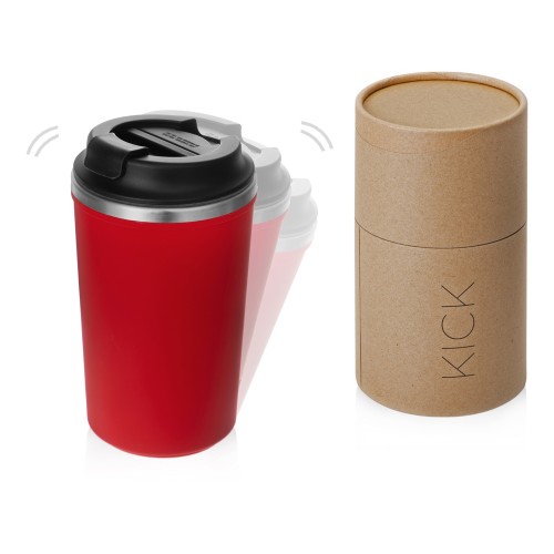 Герметичная термокружка на присоске "Kick", 350 мл, красный