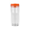 Термокружка «Mony» 400мл, под цифровую печать, прозрачный/оранжевый