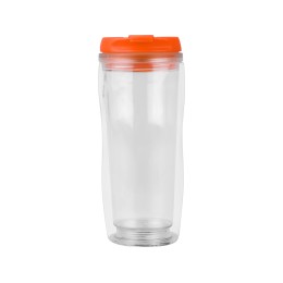 Термокружка «Mony» 400мл, под цифровую печать, прозрачный/оранжевый