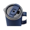 Sydney медная кружка с двойными стенками, сертифицированная согласно RCS, с вакуумной изоляцией и соломинкой, 1200 мл - Темно - синий
