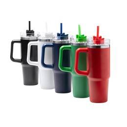 Термокружка «Крэнстон» с двойными стенками из переработанной нержавеющей стали, красный