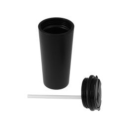 Термокружка с трубочкой «Moment Straw», 350 мл, черный