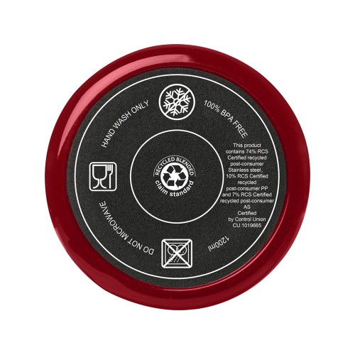 Melbourne кружка 1200 мл, сертифицированная согласно RCS, с соломинкой - Красный